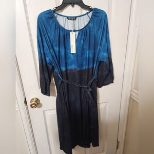 BloomChic Blue Ombre Long Sleeve Dress Size Large NWT